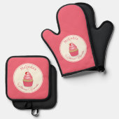 ベーカーのカップケーキ 鍋つかみ&鍋敷きセット (正面/裏面)