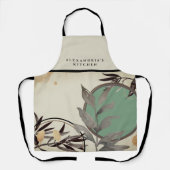 ベーカーのキッチンミントグリーンウォーター色 エプロン (正面)
