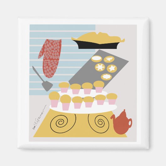 ベーカーのケーキ,パイ,クッキーマグネット マグネット (正面)