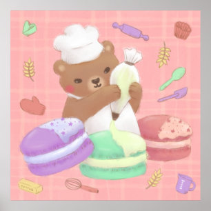 ベーカーのテディマカロン ポスター