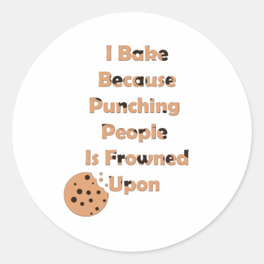 ベーカーのユーモア：人を殴るので私は焼く ラウンドシール (正面)