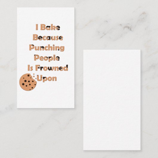 ベーカーのユーモア：人を殴るので私は焼く 名刺 (正面/裏面)