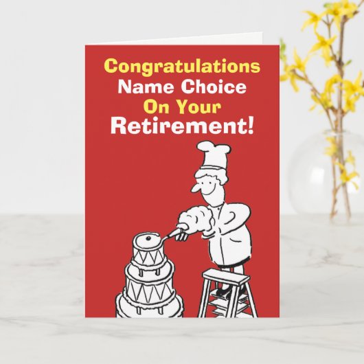 ベーカーの退職 カード (黄色い花)