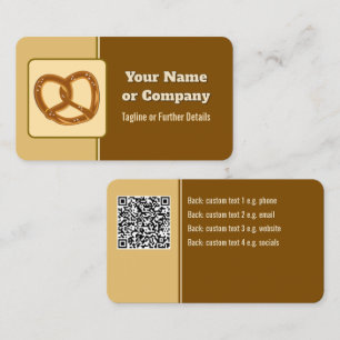 ベーカーまたはイベントカテラープレッツェルまたはロゴ&QR 名刺