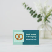 ベーカーまたはイベントカテラープレッツェルまたはロゴ&QR 名刺 (スタンド正面)