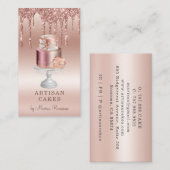 ベーカーエレガントパティシシェフバラ金ゴールドグリッタードリップス 名刺 (正面/裏面)