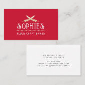 ベーカーエレガントロゴ・レッド・ビジネス・カード 名刺 (正面/裏面)