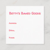 ベーカーズが焼く スクエア名刺 (裏面)