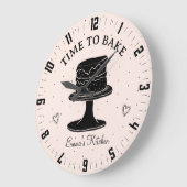 ベーカーズキッチンを焼くかわいいパーソナライズされた時間 ラージ壁時計 (傾斜)