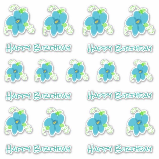 ベーカーズダース誕生日フラワーステッカー シール (正面)