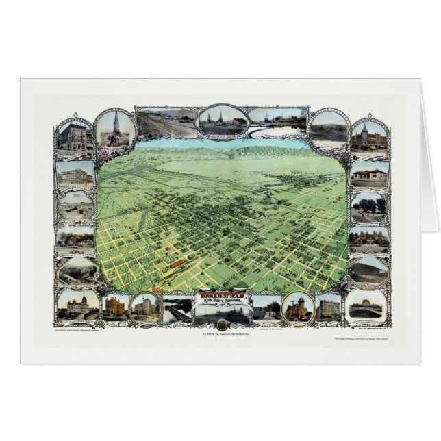 ベーカーズフィールドのカリフォルニアのパノラマ式の地図- 1901年 (正面横)