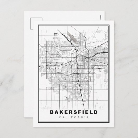 ベーカーズフィールドの地図 シーズンポストカード (正面/裏面)