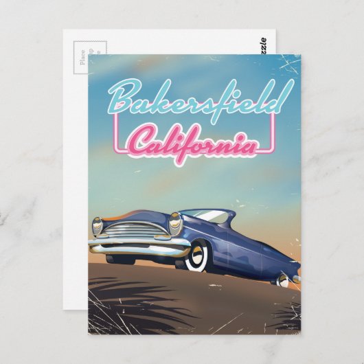 ベーカーズフィールドカリフォルニアトラベルポスター ポストカード (正面/裏面)