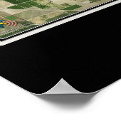 ベーカーズフィールドカリフォルニア衛星ポスターマップ ポスター (角)