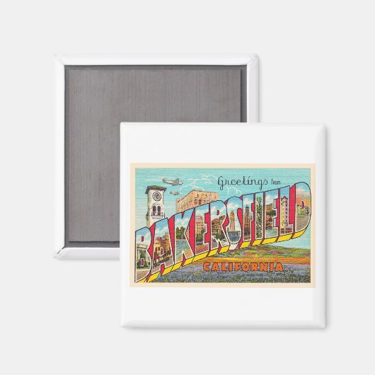 ベーカーズフィールドカリフォルニアCAラージレター マグネット (正面/裏面)