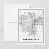 ベーカーズフィールド地図 ポストカード (正面/裏面)