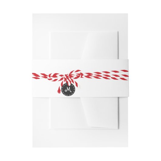 ベーカータイン&シャルボードモノグラムベリーバンド 招待状ベリーバンド (正面例)