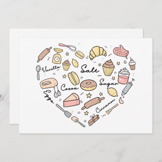 ベーカーハートおもしろいベーカリーベーキングパティシシェフ シーズンカード (正面/裏面)