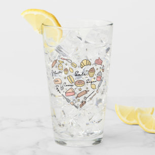 ベーカーハートおもしろいベーカリーベーキングパティシシェフ タンブラーグラス