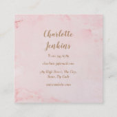 ベーカーパティシエ ピンク大理石 ローリングピン スクエア名刺 (裏面)