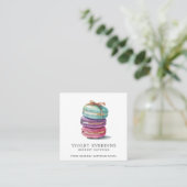 ベーカーベーカリーパティシシェフウォーターカラークッキー スクエア名刺 (スタンド正面)