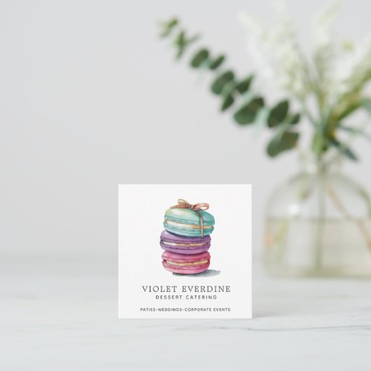 ベーカーベーカリーパティシシェフウォーターカラークッキー スクエア名刺 (スタンド正面)