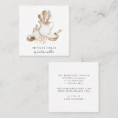 ベーカーベーカリーパティシシェフウォーターカラー スクエア名刺 (正面/裏面)