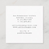 ベーカーベーカリーパティシシェフウォーターカラー スクエア名刺 (裏面)