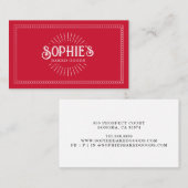 ベーカーベーカリーパティシシェフケータリングレッドロゴ 名刺 (正面/裏面)