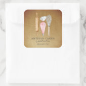 ベーカーベーカリーパティシシェフ金ゴールド製品ラベル スクエアシール (バッグ)