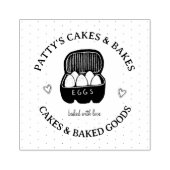 ベーカーベーカリーロゴピンクブラックラベル ラバースタンプ (インプリント)