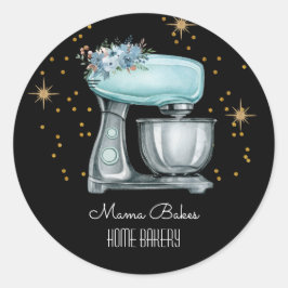 ベーカーベーキングウォーターカラーパティシシェフブラック製品 ラウンドシール