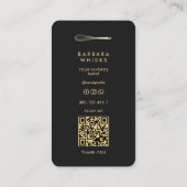 ベーカーモダンペストリーエレガントブラック金ゴールドウィスク 名刺 (裏面)