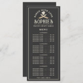 ベーカーユニークのロゴベーカリーパティシシェフブラック メニュー (正面/裏面)