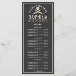 ベーカーユニークのロゴベーカリーパティシシェフブラック メニュー