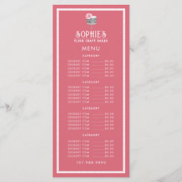 ベーカーユニークのロゴベーカリーパティシピンクレッド メニュー