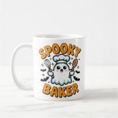 ベーカー不気味ー – かわいい幽霊ハロウィーンベーキング コーヒーマグカップ (左)
