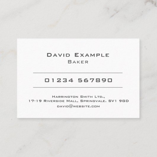 ベーカー名刺の所持者の氏名と写真 名刺 (裏面)