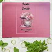 ベーカー宮殿ピンクのバラへようこそ キッチンタオル (折り畳み)