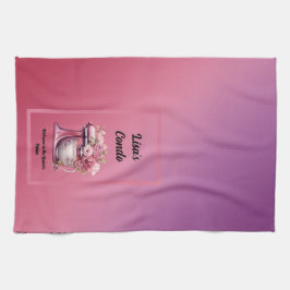 ベーカー宮殿ピンクのバラへようこそ キッチンタオル