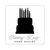 ベーカー層ケーキキャンドルロゴ ラバースタンプ (インプリント)