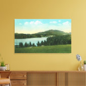 ベーカー山と湖の花の遠景 キャンバスプリント (インサイチュ (リビング))