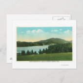 ベーカー山と湖の花の遠景 ポストカード (正面/裏面)