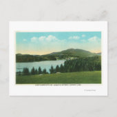 ベーカー山と湖の花の遠景 ポストカード (正面)