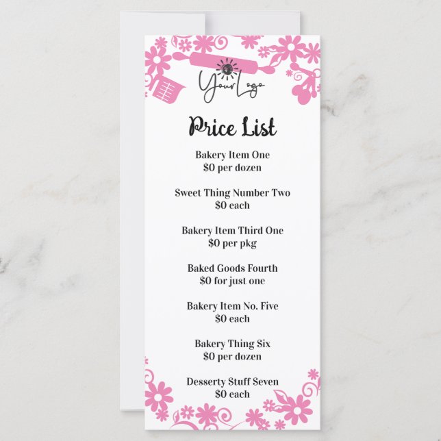 ベーカー用品ブラックマーケティングラックカード (正面)