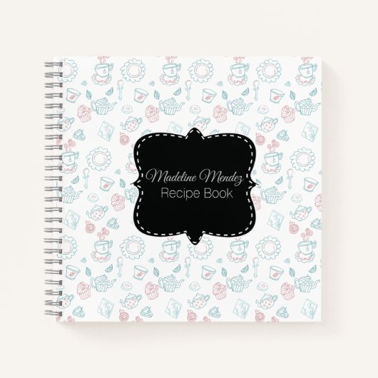 ベーカー茶タイムドードレスデザートレシピ調理師本 ノートブック (正面)