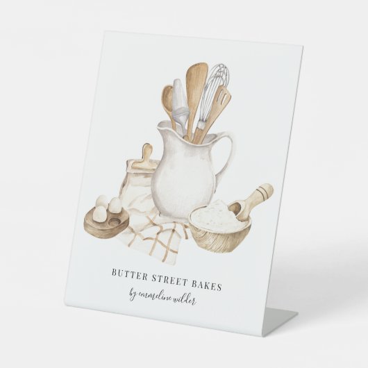 ベーカー菓子シェフの道具と食材 台座サイン (正面)