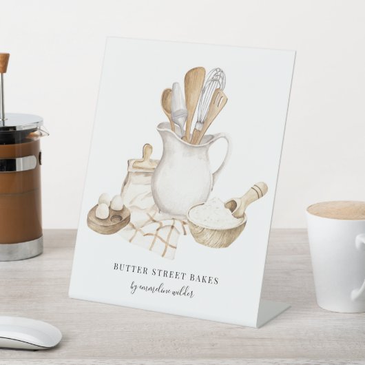 ベーカー菓子シェフの道具と食材 台座サイン (インサイチュ)