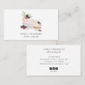 ベーカー菓子シェフウォーターカラーパステルデザート 名刺 (正面/裏面)