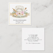 ベーカー菓子シェフウォーターカラーベーカーズツールスクエア スクエア名刺 (正面/裏面)